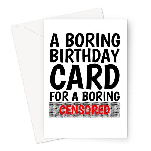 Funny Birthday Card For A Male | Plain Boring Card
