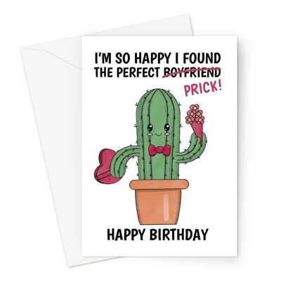 Tarjeta de cumpleaños divertida para novio | Broma de cactus para adultos