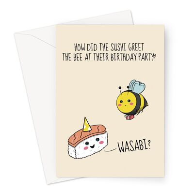Funny Birthday Card | Sushi And Wasabi A6 or 7x5" Card