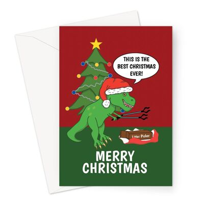 Tarjeta de Navidad divertida | Broma divertida sobre dinosaurios