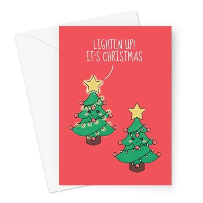 Carte de Noël drôle | Allégez la blague sur l'arbre de Noël