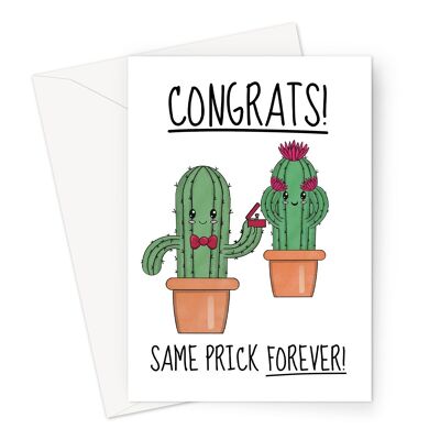 Tarjeta de felicitación de compromiso divertida | Juego de palabras con cactus