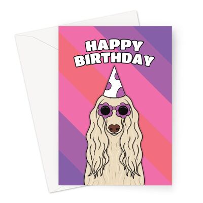 Happy Birthday Card | Afghan Hound Dog A6 or 7x5" Card
