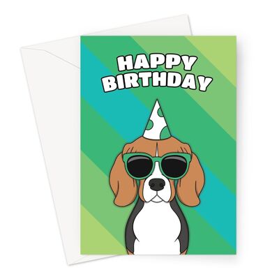 Tarjeta del feliz cumpleaños | Tarjeta Beagle Dog A6 o 7x5"