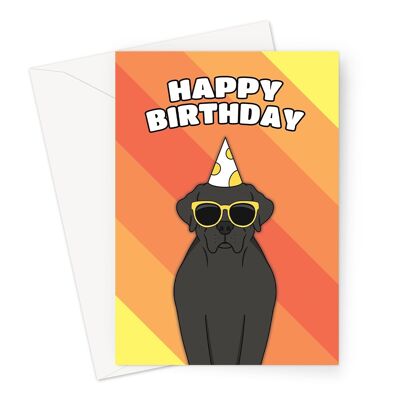 Carte de joyeux anniversaire | Carte Chien Labrador noir A6 ou 7x5 »