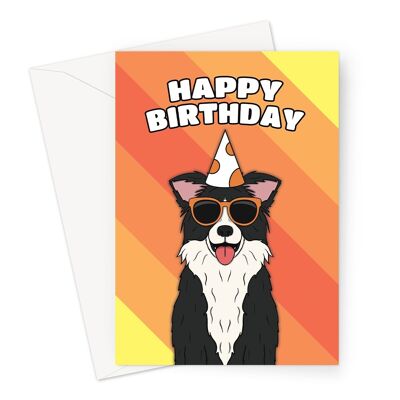 Alles Gute zum Geburtstagskarte | Border Collie Hund A6 oder 7x5" Karte