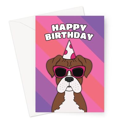 Tarjeta del feliz cumpleaños | Tarjeta Boxer Dog A6 o 7x5"