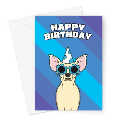 Alles Gute zum Geburtstagskarte | Chihuahua Hund A6 oder 7x5" Karte