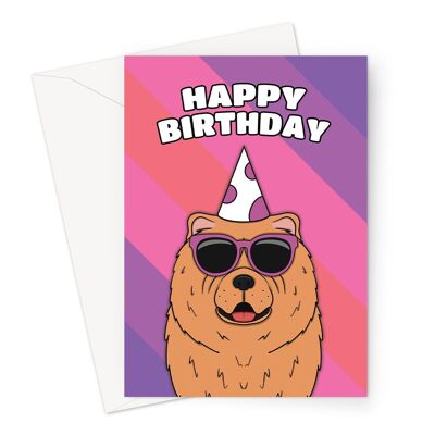 Alles Gute zum Geburtstagskarte | Chow-Chow-Hund A6 oder 7x5" Karte
