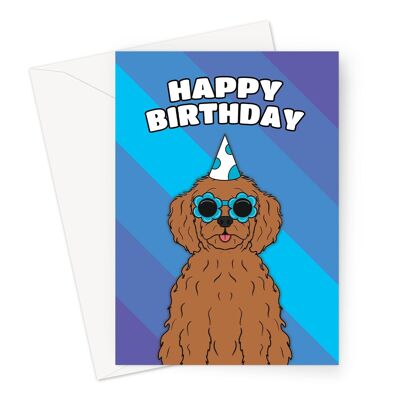 Alles Gute zum Geburtstagskarte | Cockapoo Hund A6 oder 7x5" Karte