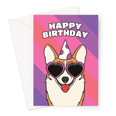 Carte de joyeux anniversaire | Carte Corgi Dog A6 ou 7x5 »