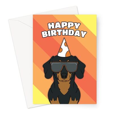 Happy Birthday Card | Dachshund Dog A6 or 7x5" Card