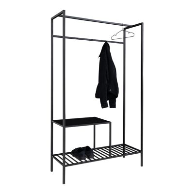 Vita Wardrobe - Wardrobe in black frame and two black shelves