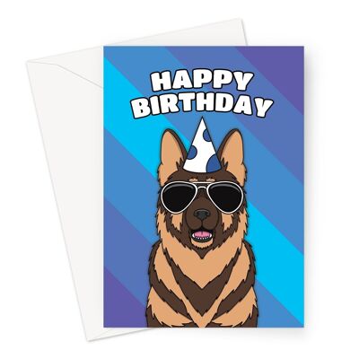 Alles Gute zum Geburtstagskarte | Deutscher Schäferhund A6 oder 7x5" Karte