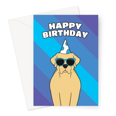 Tarjeta del feliz cumpleaños | Tarjeta Golden Labrador Dog A6 o 7x5"