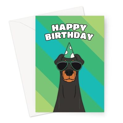 Tarjeta del feliz cumpleaños | Tarjeta Doberman Dog A6 o 7x5"