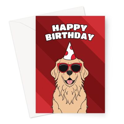 Happy Birthday Card | Golden Retriever Dog A6 or 7x5" Card