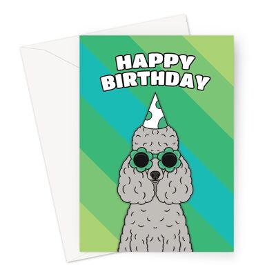 Alles Gute zum Geburtstagskarte | Pudelhund A6 oder 7x5" Karte