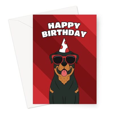 Biglietto di buon compleanno | Biglietto A6 o 7x5" cane Rottweiler