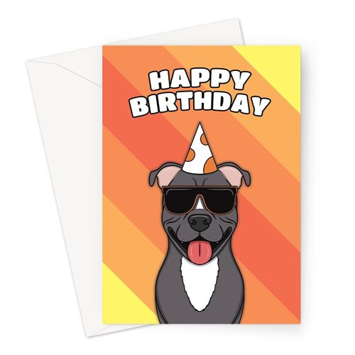 Happy Birthday Card | Staffie Dog A6 or 7x5" Card