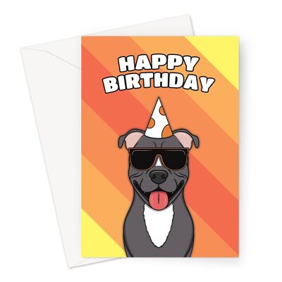 Alles Gute zum Geburtstagskarte | Staffie Dog A6 oder 7x5" Karte