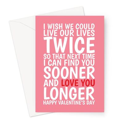 Heartfelt Typography Valentine's Day A6 or 7x5" Card