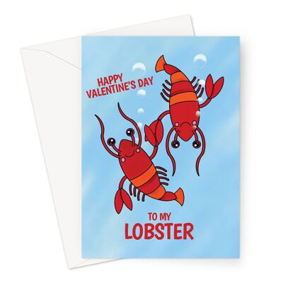 Carte de Saint-Valentin au homard | À mon homard A6 ou 7x5 carte