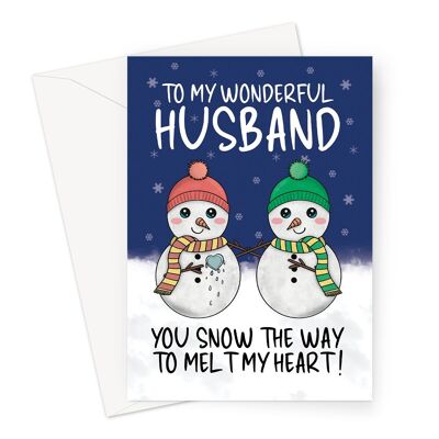 Tarjeta de Navidad del marido A6 o 7x5" / Humor del muñeco de nieve