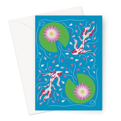 Japanese Koi Blank Greeting Card