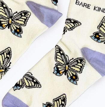 Chaussettes papillon | Chaussettes en bambou | Chaussettes violettes 2