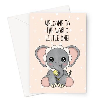 Nouvelle carte de félicitations pour bébé | Éléphant mignon 2