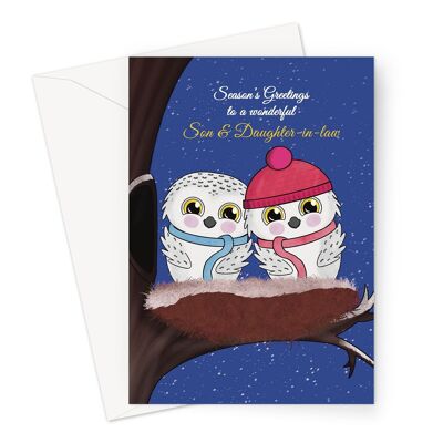 Owl Christmas Card | Son & Daughter-In-Law