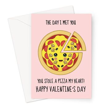 Carte de Saint-Valentin Pizza | Morceau de mon cœur | Nourriture mignonne 1