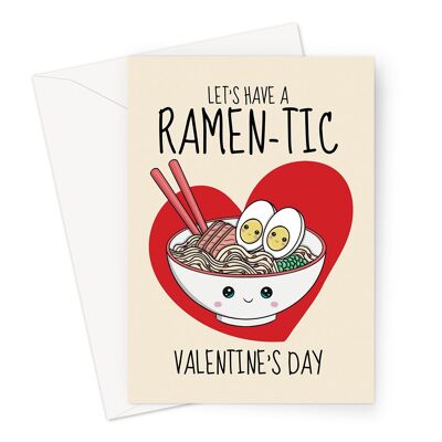 Biglietto di San Valentino con Ramen Noodles | Cibo giapponese Kawaii
