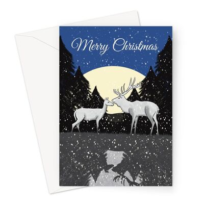 Reindeer Christmas Card | Traditional Merry Xmas Card
