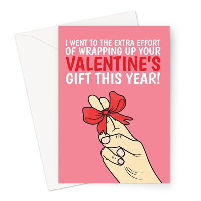 Tarjeta de San Valentín grosera | Dedos atrevidos envueltos en regalo