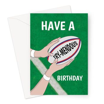 Carte d'anniversaire de rugby | Jeu de mots d'anniversaire énorme pour les fans de sport 1