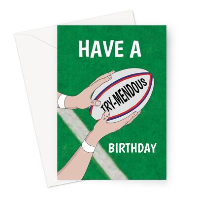 Tarjeta de cumpleaños de rugby | Tremendo juego de palabras de cumpleaños para fanáticos de los deportes