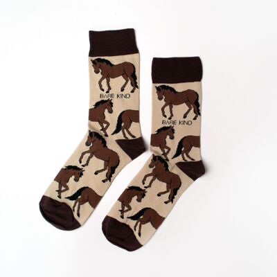 Horse Socks | Bamboo Socks | Brown Socks | Farm Socks