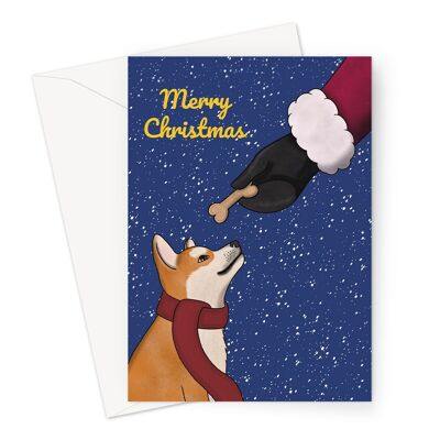 Cartolina di Natale del cane Shiba Inu | Biglietto di Natale per il proprietario del cane