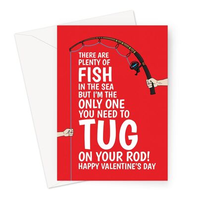 Tug On Your Rod Valentinstagskarte im A6- oder 7x5-Zoll-Format