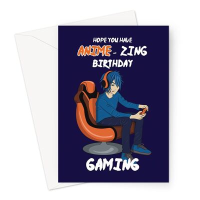 Carte d’anniversaire de joueur vidéo pour lui | Fan d'Anime et de Manga