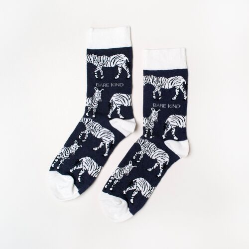 Zebra Socks | Bamboo Socks | Black Socks | Safari Socks