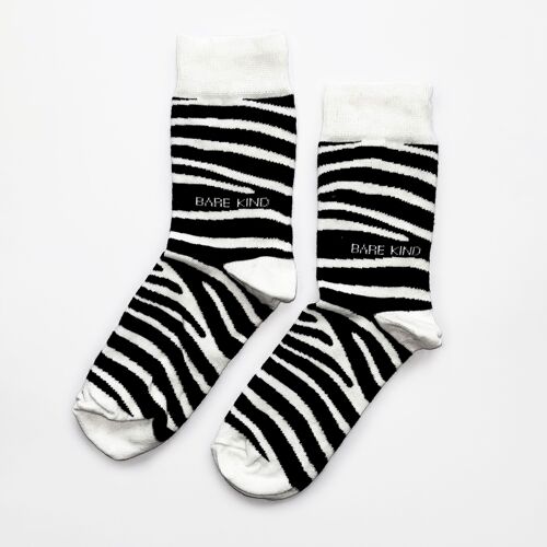 Zebra Print Socks | Bamboo Socks | Black Socks