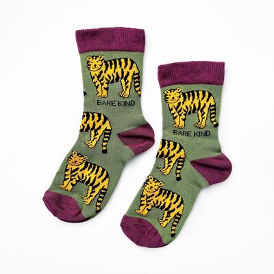 Tiger Socks | Kids Bamboo Socks | Green Socks | Asia Socks
