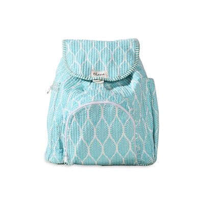 Sac à dos – Sac à dos en coton respectueux de l'environnement avec motif de feuilles – Élégant pour les adolescents, design matelassé, cadeau parfait.