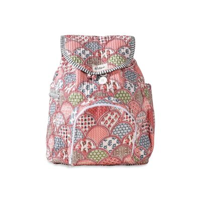Red Japanese Style Printed Quilted Backpack