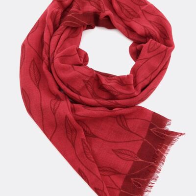 Wool scarf / Secret Garden - red / dark red