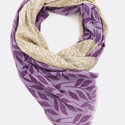 Scarf 100% organic cotton / Good Friends – purple/taupe