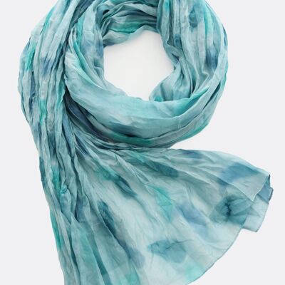 Silk scarf / batik - aqua